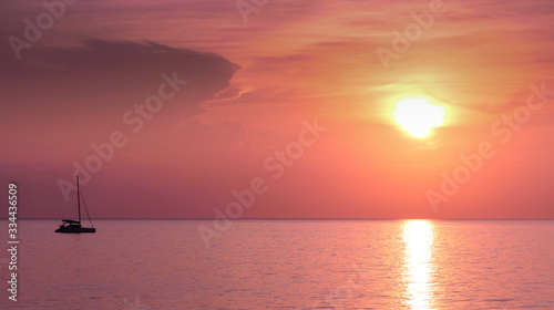 Catamaran At Sunset © David