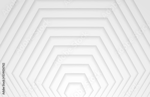 Abstract layered geometric hexagon white and gray color background