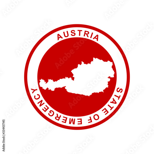 Quadro em tela state of emergency, vector, austria