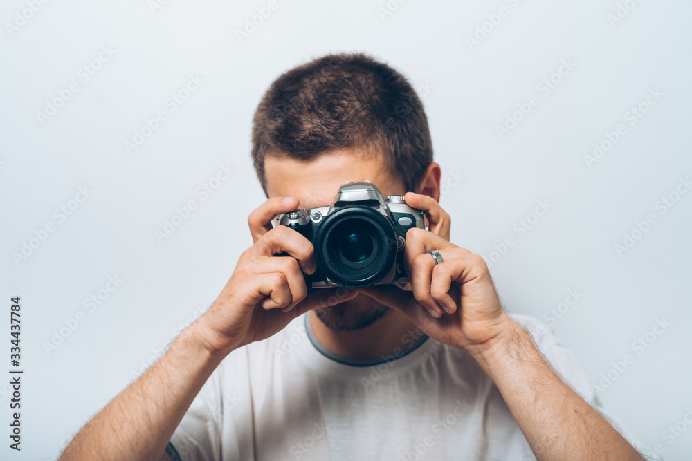 A man with a camera A man with a camera