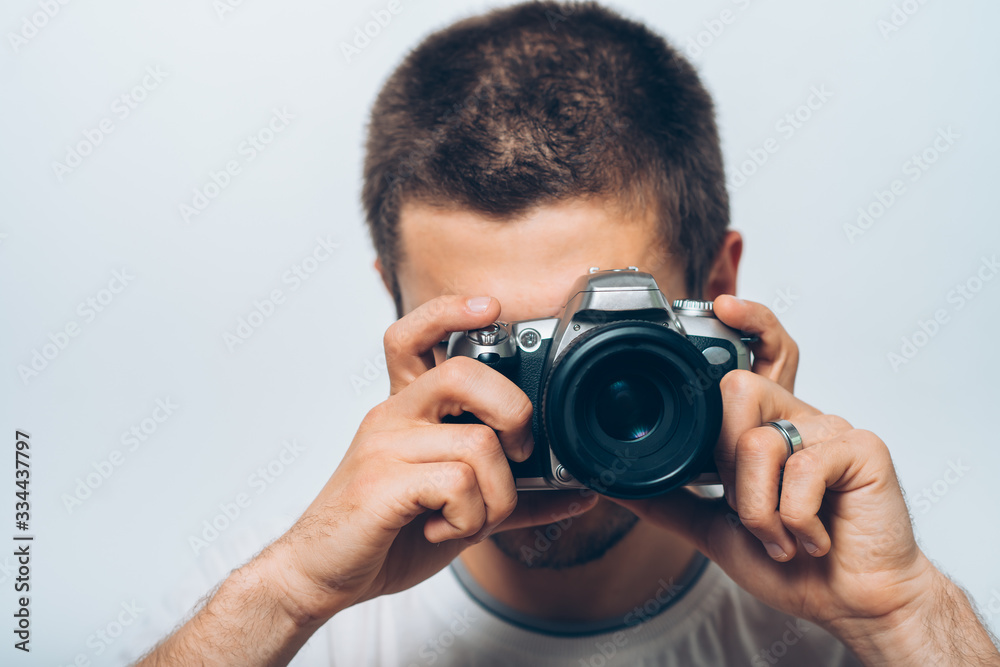 A man with a camera A man with a camera