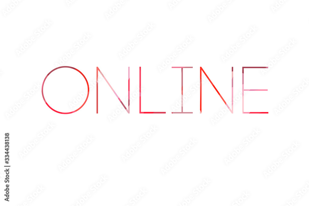 inscription ONLINE to Low Poly in English inscription ONLINE to Low Poly in English