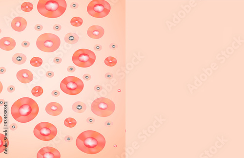 Texture, inflamed pimples and acne. Before After acne cysts. Skin background. Infographics. Vector illustration on isolated background.
