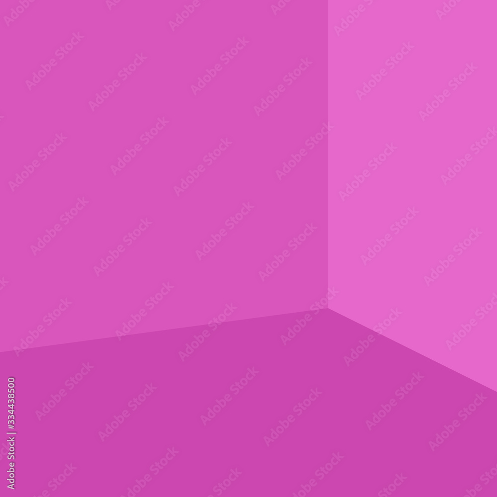Empty corner of the room with purple magenta walls and floor, different shades of walls and floor, vector illustration Empty corner of the room with purple magenta walls and floor, different shades of walls and floor, vector illustration