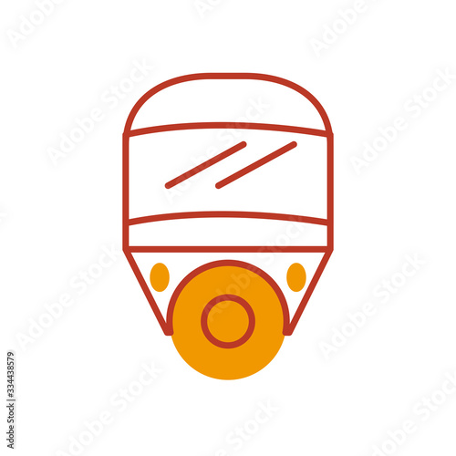safety face mask icon, half line half color style