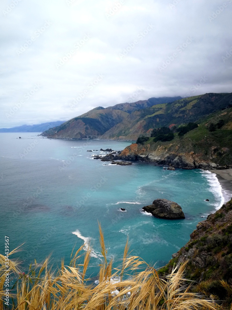Fototapeta premium Big sur lookout with turquoise water