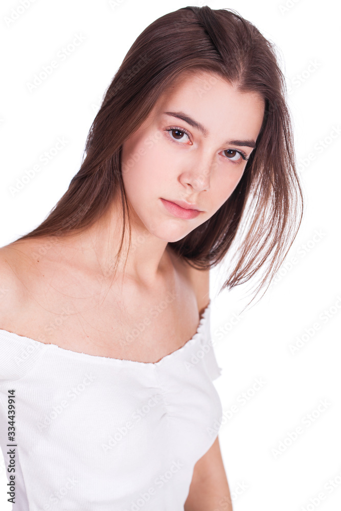 Naklejka premium Make up beauty. Portrait of a young beautiful woman