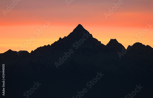 silhouette of mountain in Italy