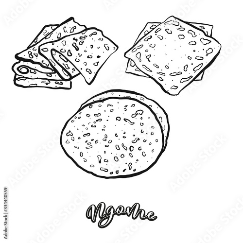 Ngome food sketch separated on white