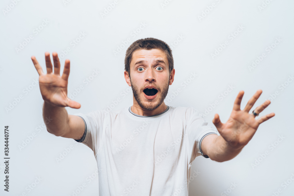 The man is afraid of fear The man is afraid of fear