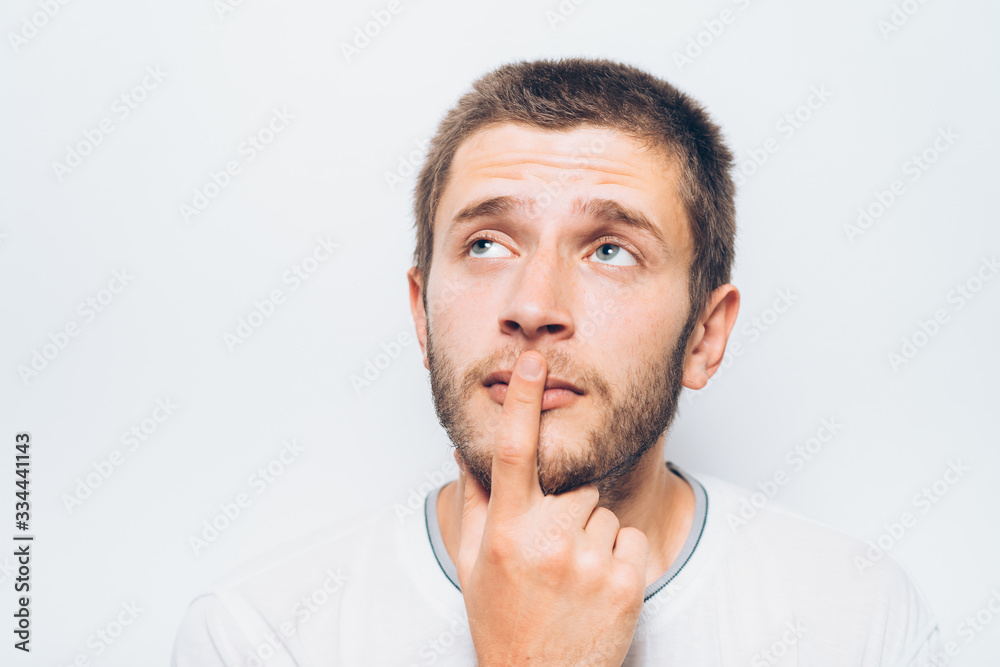 man put finger on her lips man put finger on her lips