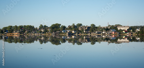 Village on the Bay in the early summer morning