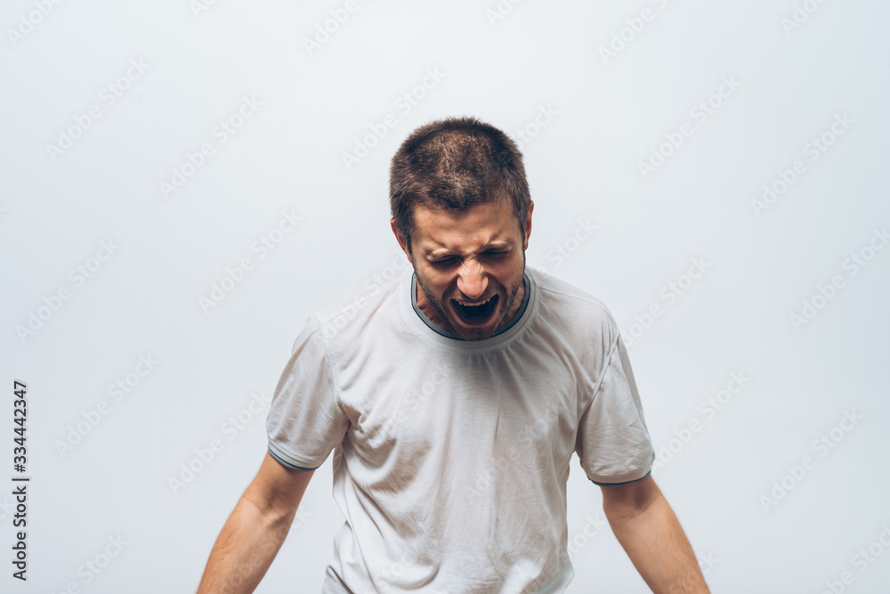 Angry man screaming Angry man screaming