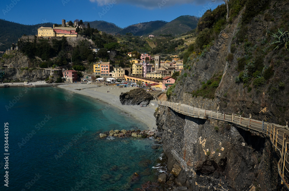 Blue ocean in village - Cinque Terre, Italy  2