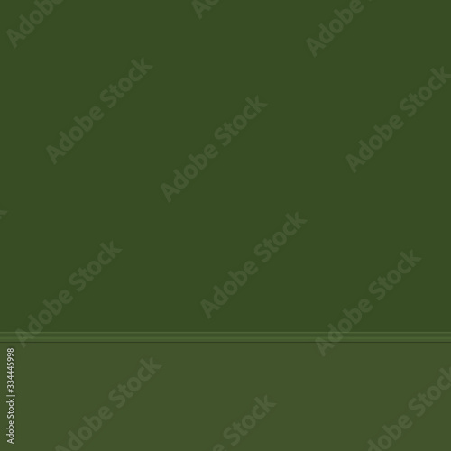 Dark green wall and floor, wall with baseboard molding, part of the interior, vector illustration