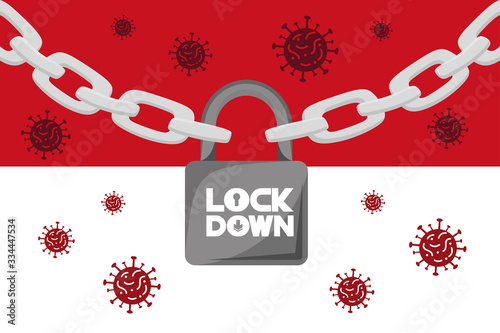 LOCKDOWN CORONAVIRUS, Covid-19 Pandemic world lockdown for quarantine Illustration Vector