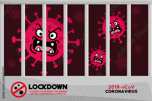 LOCKDOWN CORONAVIRUS  Covid-19 Pandemic world lockdown for quarantine Illustration Vector