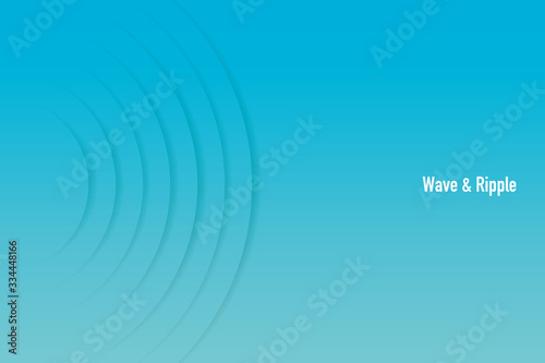 Vector illustration of radio wave and ripple(water)