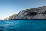 Beautiful cliffs off the Zakynthos coast near the Navagio shipwreck on an early summer morning