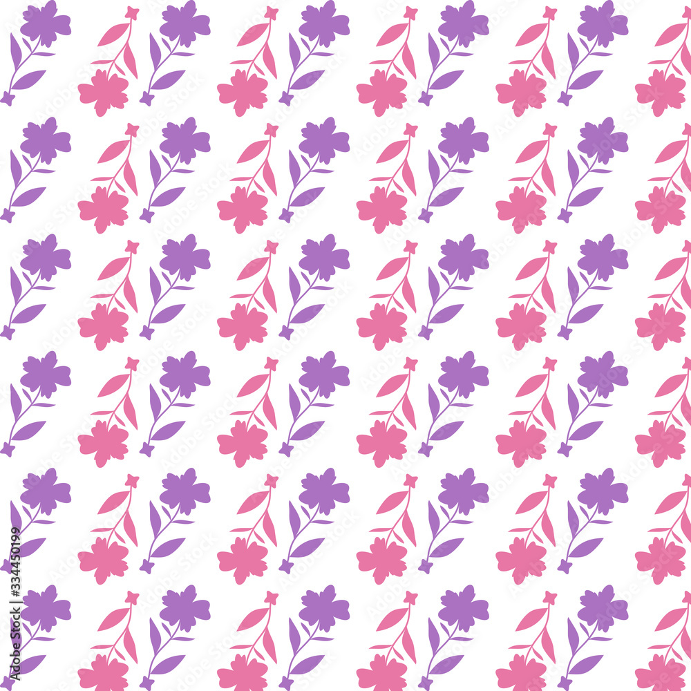 Pink Flower Pattern on white background Pink Flower Pattern on white background