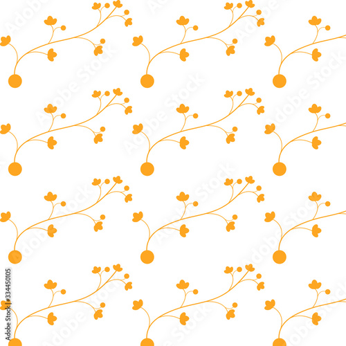 orange flower pattern on white background