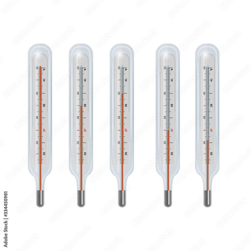 Set of thermometers in the vector.Thermometer for measuring body temperature in vector eps 10 format Set of thermometers in the vector.Thermometer for measuring body temperature in vector eps 10 format