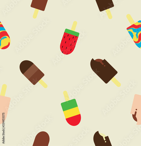 Popsicle seamless pattern. Perfect for fabric, scrapbooking, party invitations, home decor projects, cafe and restaurant
