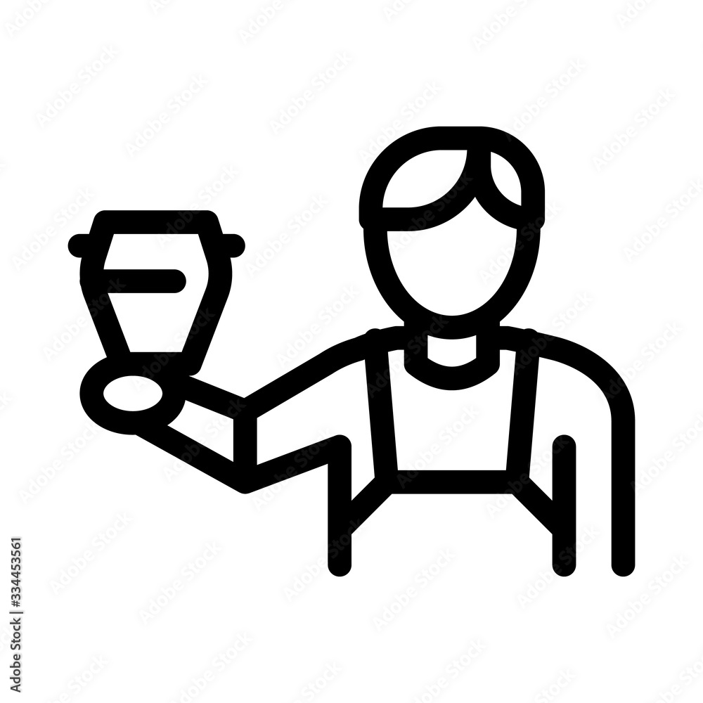 ready-made potter icon vector. ready-made potter sign. isolated contour symbol illustration ready-made potter icon vector. ready-made potter sign. isolated contour symbol illustration
