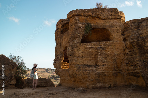 ruins of greek ancient temple in Agrigento, Sicily