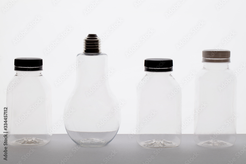 clean, empty plastic bottles clean, empty plastic bottles