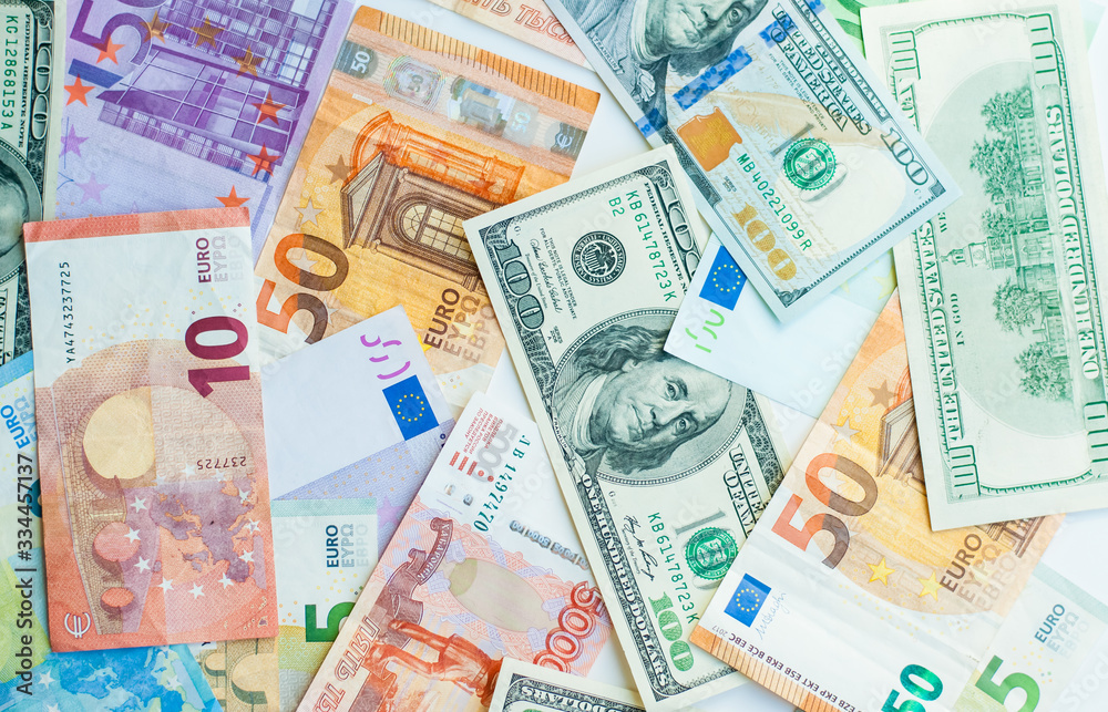 background of money. paper euros, rubles, and dollars. The concept of difference and uniformity of money. For financial journals and articles background of money. paper euros, rubles, and dollars. The concept of difference and uniformity of money. For financial journals and articles