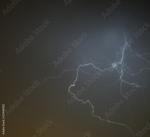 Lightning: lightning bolt, isolated against black ground.