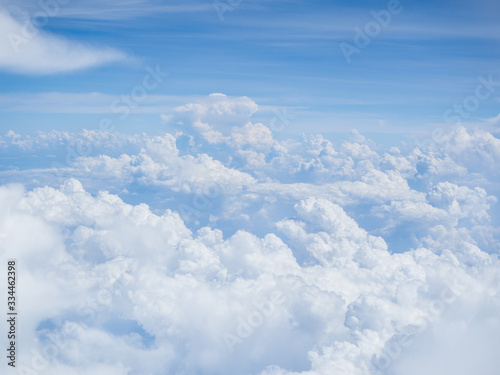 View of blue sky background with white cloud