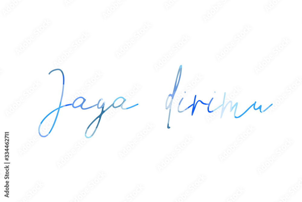 inscription take care of yourself to Low Poly in Indonesian inscription take care of yourself to Low Poly in Indonesian