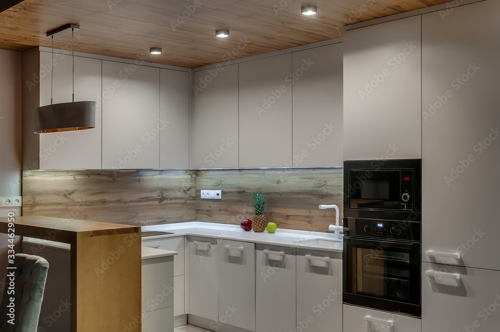 Fototapeta premium Interior of the apartment in a contemporary style. Kitchen studio