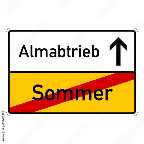 city sign with text sommer almabtrieb © WoGi