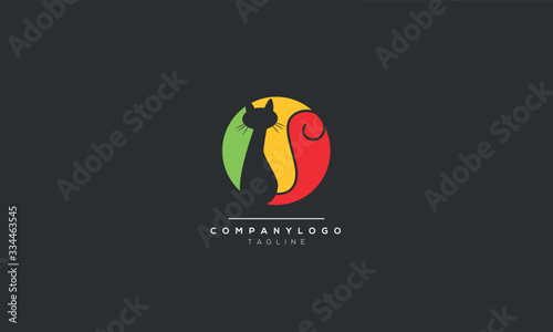 silhouette stand elegant art cat logo