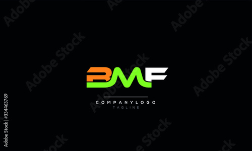 BMF B M F Letter Logo Alphabet Design Template Vector photo