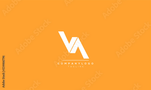 VA AV V A Letter Logo Alphabet Design Template Vector