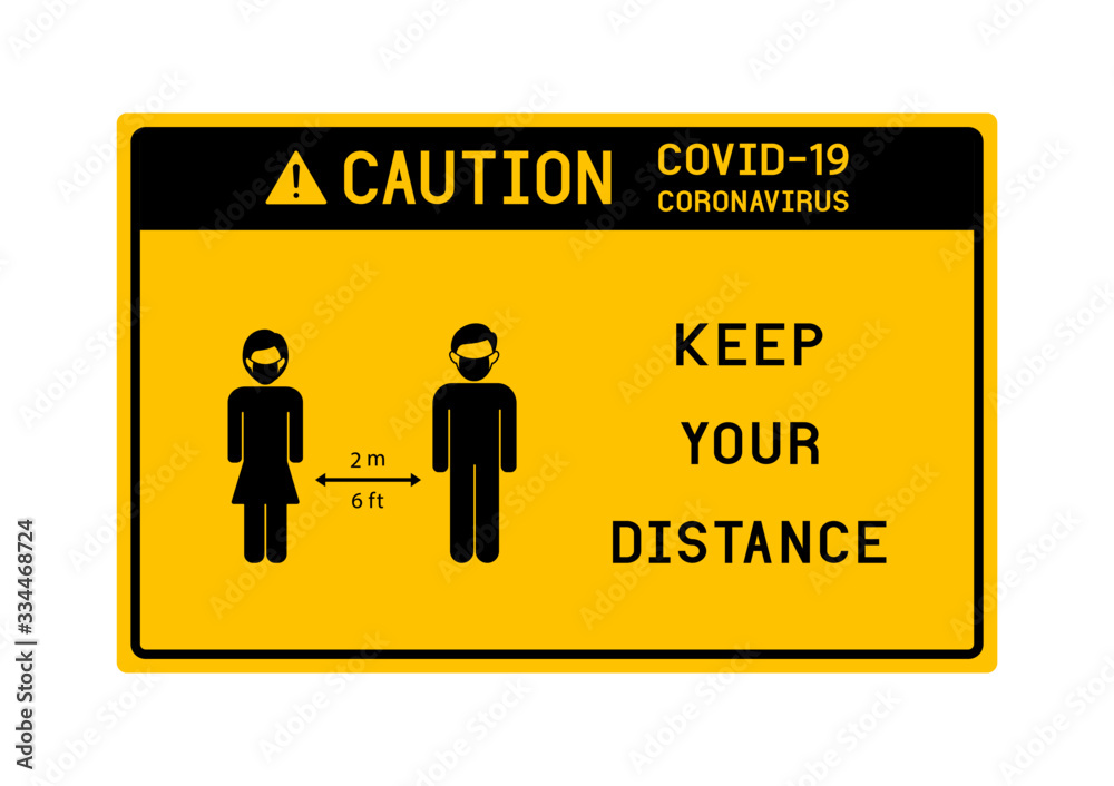 COVID-19 Coronavirus vector icon with social distance concept COVID-19 Coronavirus vector icon with social distance concept
