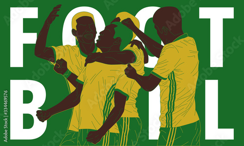 Illustration of soccer player in action. Isolate background.
