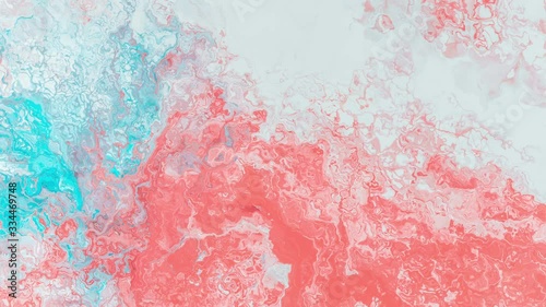 Multicolored acrylic paint. Slow motion. Fantastic surface. Abstract colorful paint. Top view