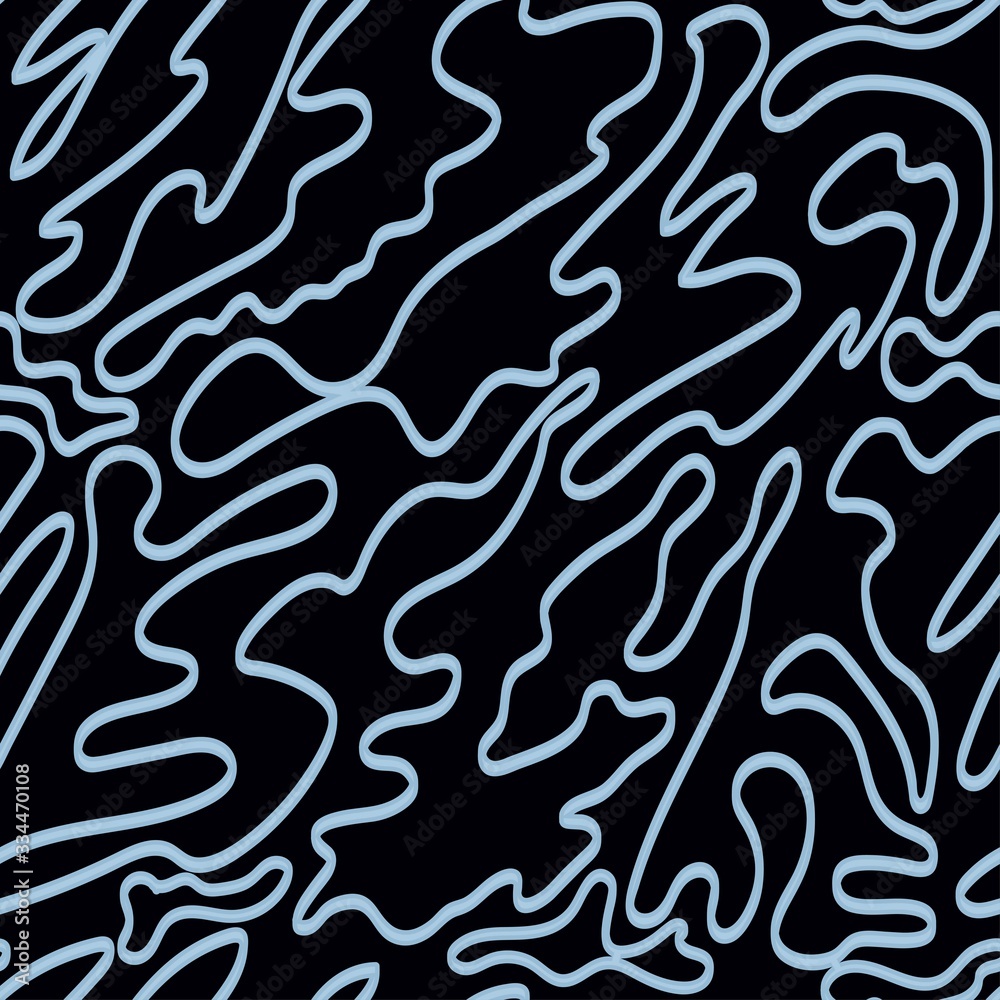 Tangled white lines seamless pattern on dark background. A universal background for your cards, flyers, web pages, and more.