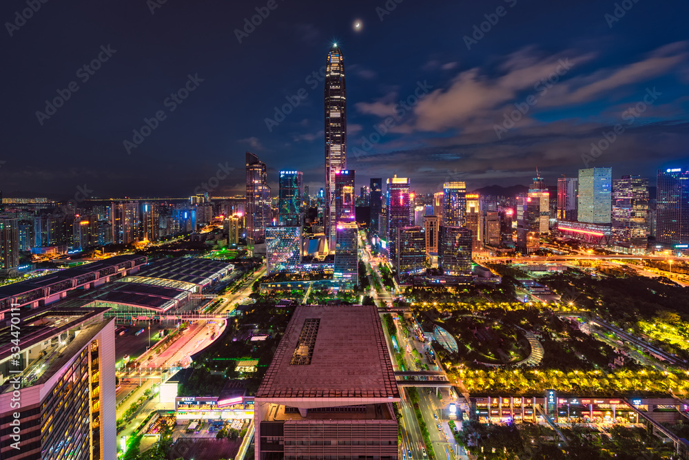 Obraz premium night view of futian, shenzhen