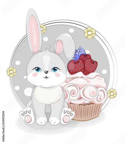 rabbit and cupcake