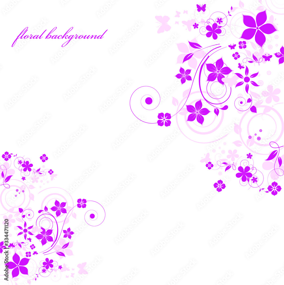 Pink abstract floral background with flowers Pink abstract floral background with flowers