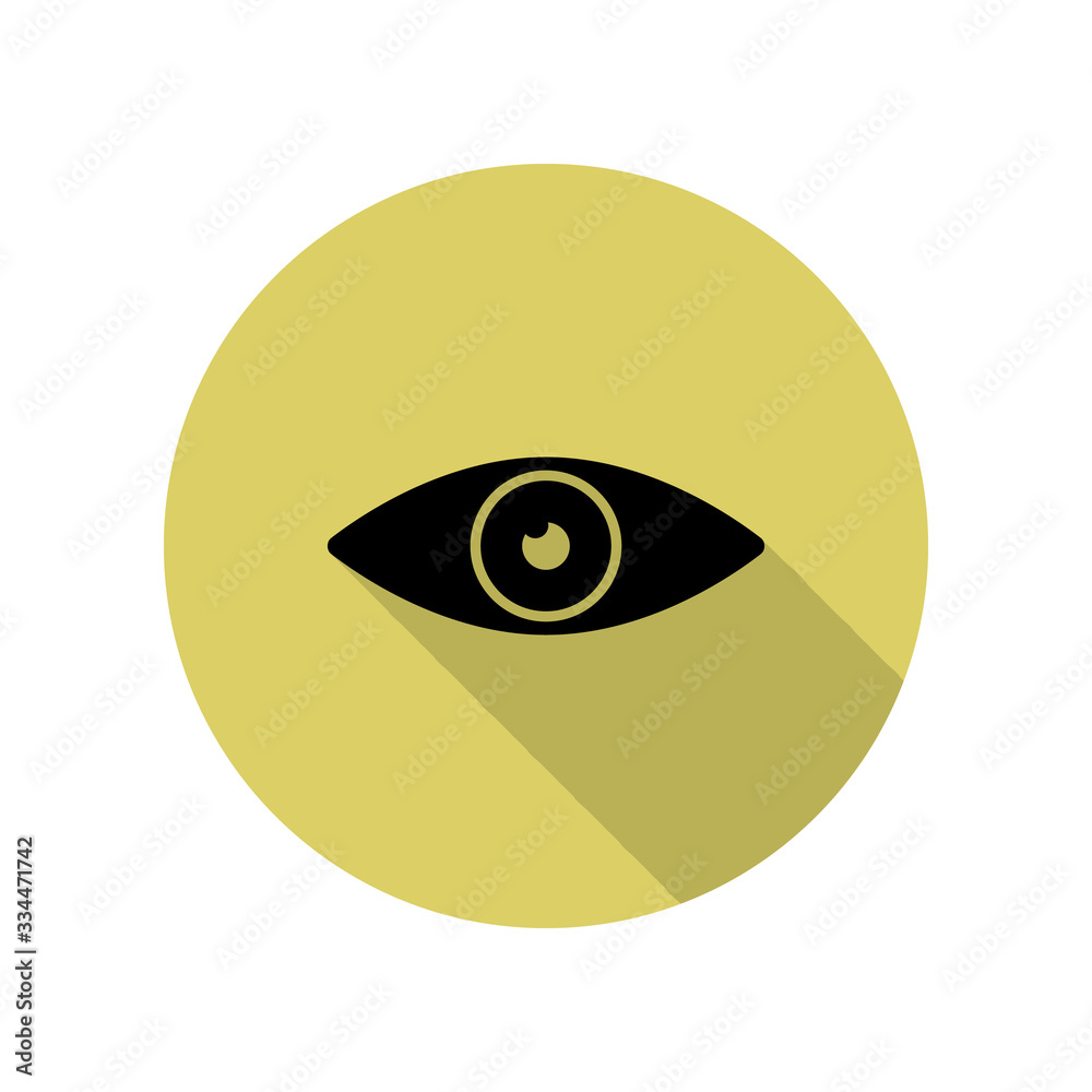eye long shadow icon. Simple glyph, flat vector of web icons for ui and ux, website or mobile application eye long shadow icon. Simple glyph, flat vector of web icons for ui and ux, website or mobile application