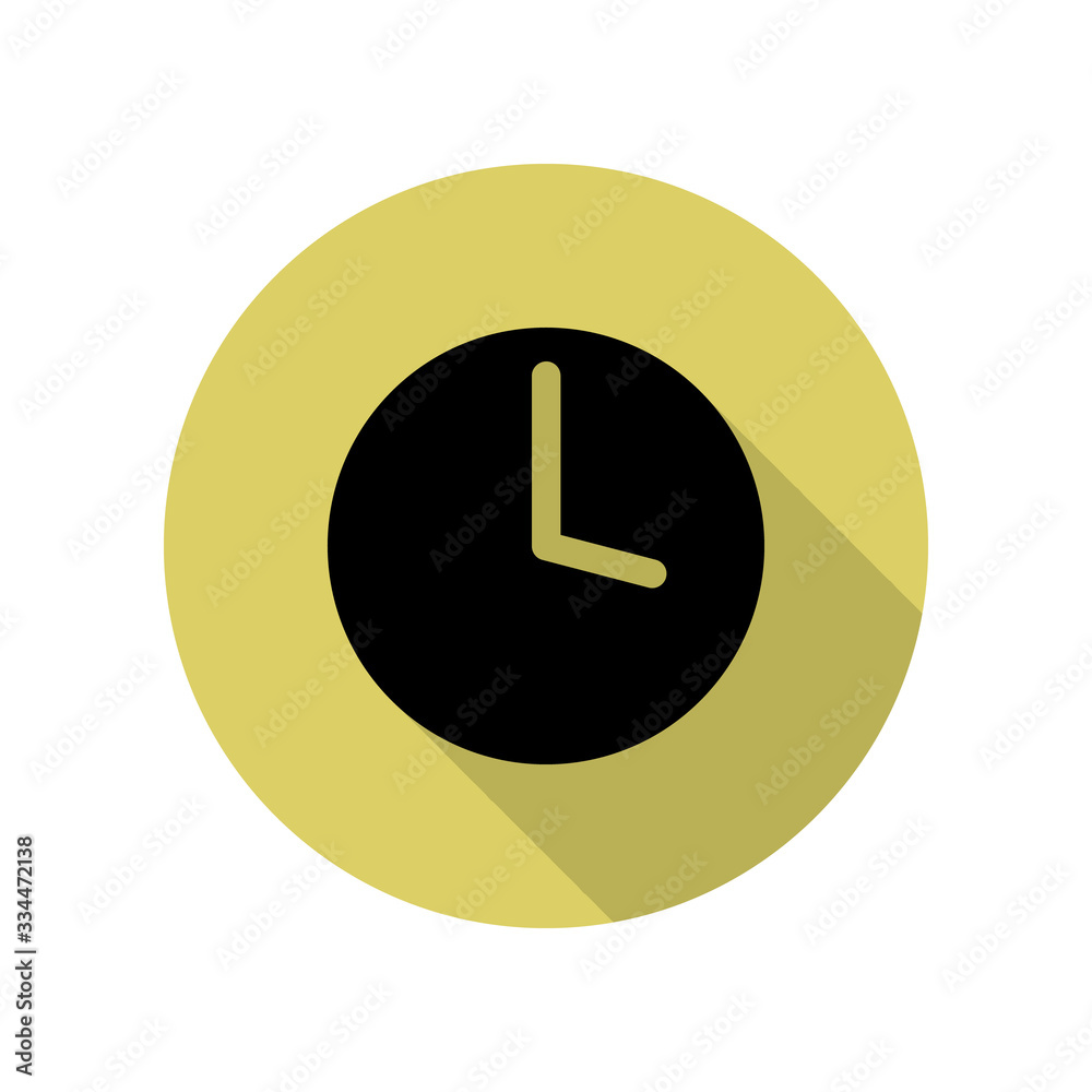 clock long shadow icon. Simple glyph, flat vector of web icons for ui and ux, website or mobile application clock long shadow icon. Simple glyph, flat vector of web icons for ui and ux, website or mobile application