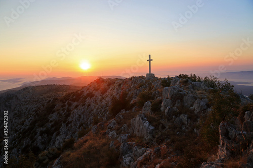 St. Nikola peak, highest peak of Hvar island, Croatia 