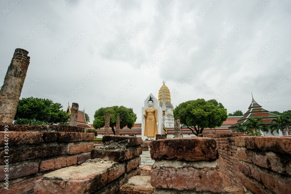 wall brick temple thailand